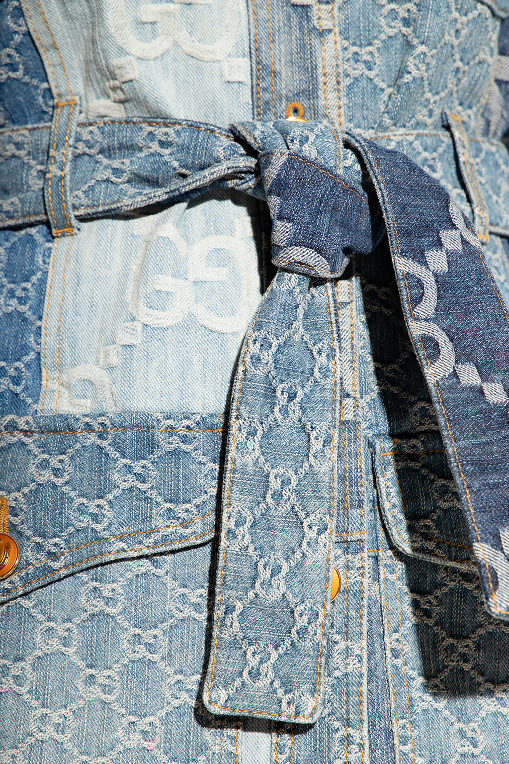 GUCCI レディースデニムジャケット 名東】【GUCCI】グッチ デニムジャケット 刺繍 46サイズ ブルー系 G